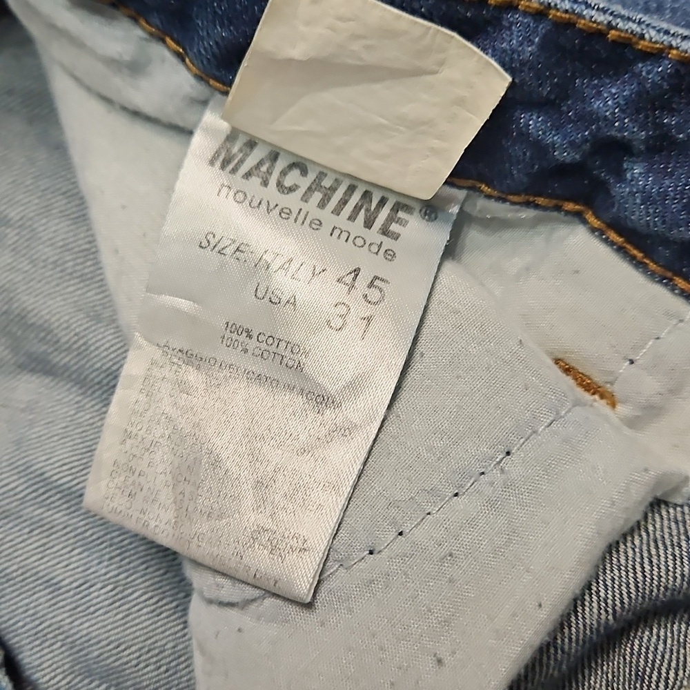 Machine Blue Relaxed Fit Distressed Jeans - Picture 14 of 15